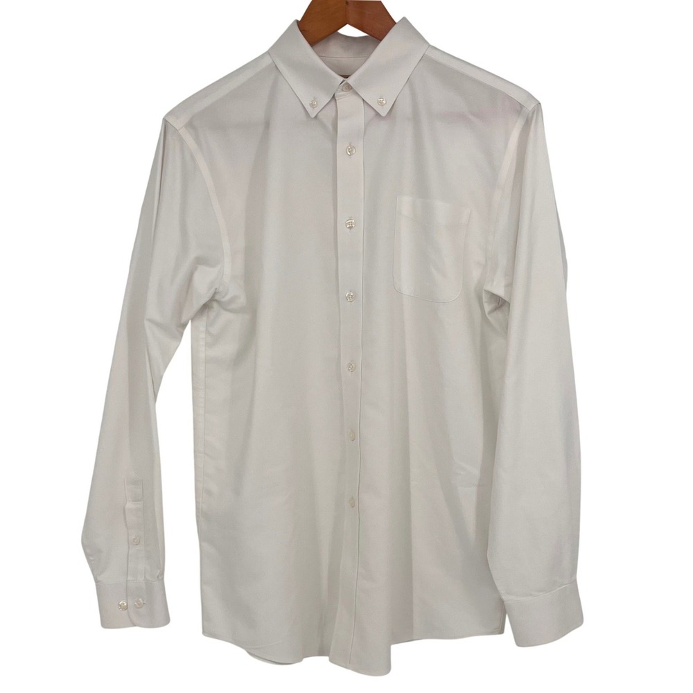Class Club Gold Label Men's White Button Down Shirt 20 Long Sleeve Pocket Formal